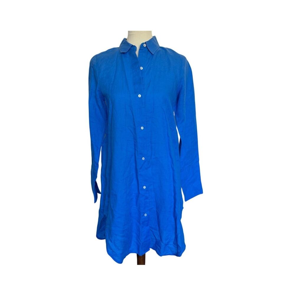 J.Crew Classic Fit Linen Blend Beach Shirt - Blue - Size Extra Small